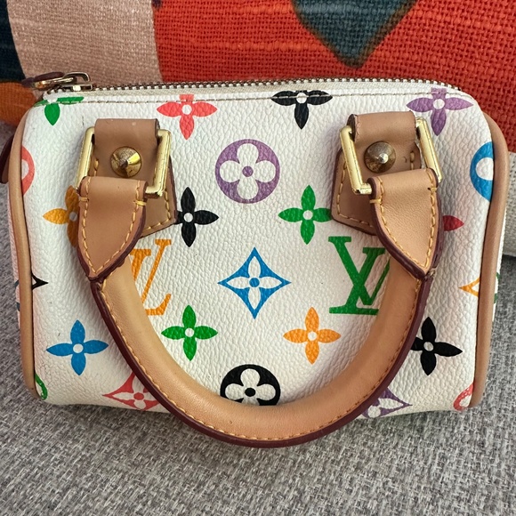 Louis Vuitton White Multicolor Mini Speedy Handbag - Picture 5 of 11